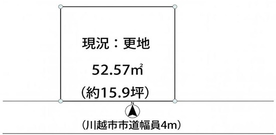 川越市池辺　建築条件なし売地　西武新宿線『南大塚駅』徒歩25分　【大東東小学区】の土地図