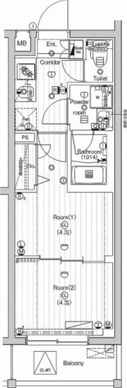 【間取り】 | ＰＲＥＭＩＵＭ　ＣＵＢＥ　武蔵新田