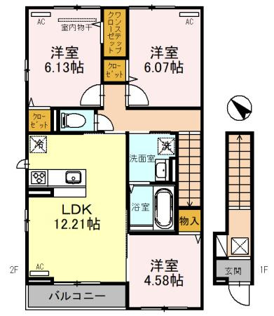 【間取り】 | Newdorf(ﾆｭｰﾄﾞﾙﾌ)弐番館