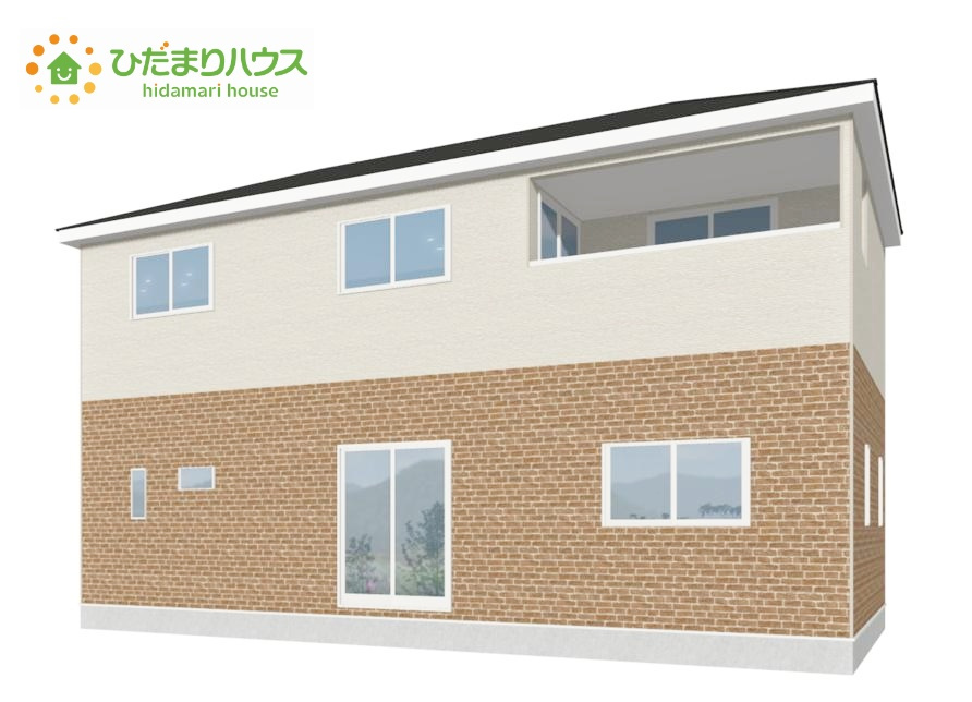 常陸太田市磯部町第3　新築戸建　1号棟の外観パース|デザイナーズのようなお洒落な外観です(^^♪