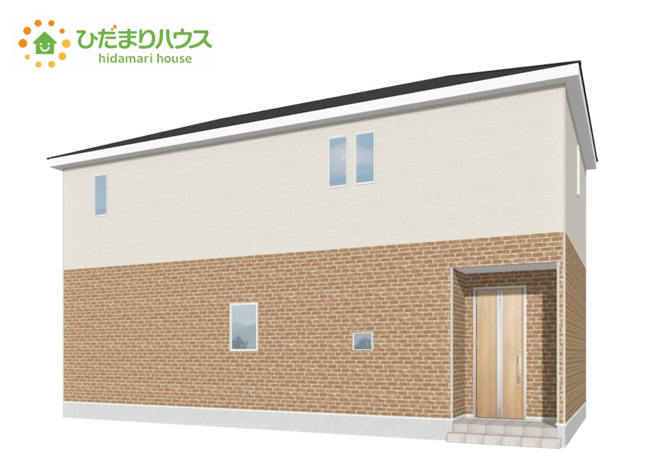 常陸太田市磯部町第3　新築戸建　1号棟の外観パース|たっぷりの陽光と心地よい風が舞い込む住まい♪