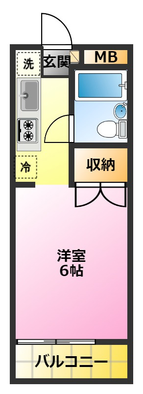 コーポウィステリアの間取り|非喫煙者限定