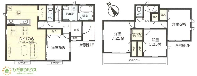 【間取り】 | 阿見町うずら野2丁目15番　新築戸建 | パントリー完備で散らかりがちなキッチン回りもラクラクお片付けできちゃいます！