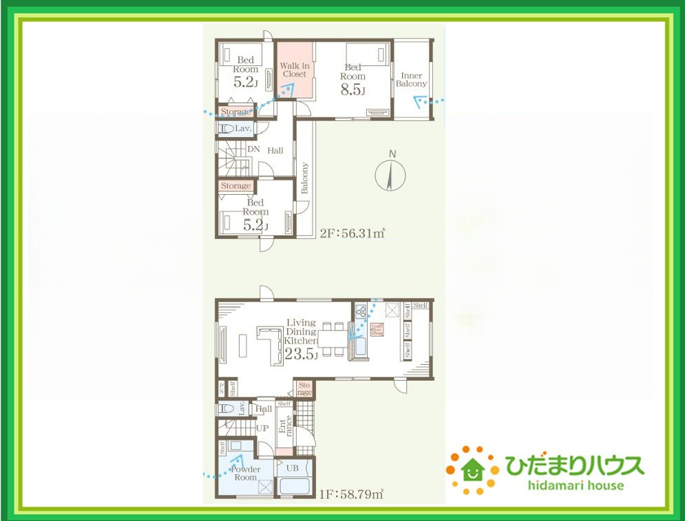 ひたちなか市中根9期　新築戸建　3号棟の間取り|大型テレビに大型ソファー(^^)どんなインテリアにしますか？