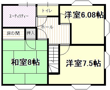 鶴岡市錦町　中古住宅の間取り|2F間取図（現況優先）