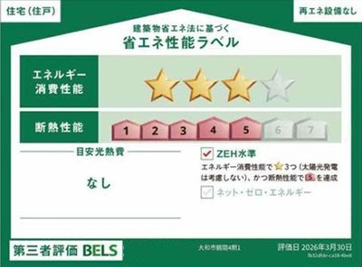 【省エネ性能ラベル】 | 大和市鶴間4期 新築戸建 全1棟