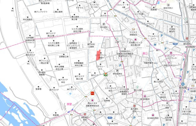 総社市真壁　1区画の地図