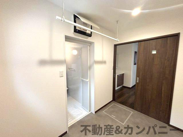 土居町新築分譲住宅　のランドリースペース|室内物干し付きです