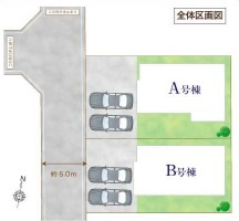武蔵村山市学園4丁目　全２棟　新築戸建の区画図