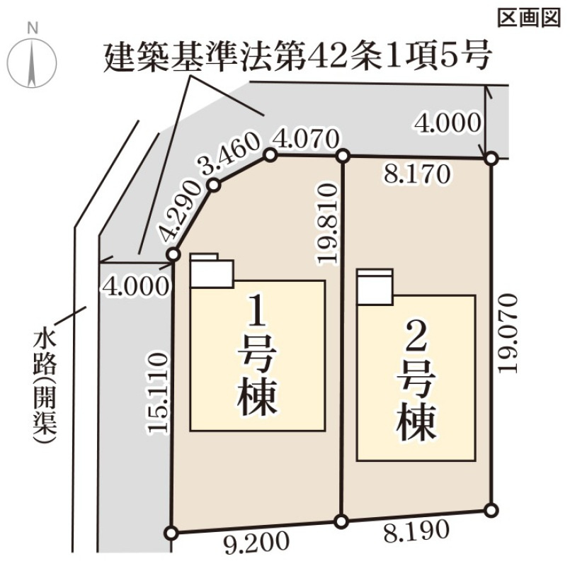 新築戸建　長野篠ノ井二ツ柳　全2棟の区画図