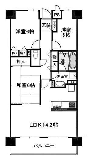 【間取り】 | グランド日光ハイツ東向日