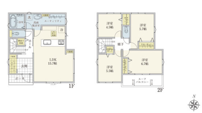 厚木市妻田西1丁目　新築戸建　全4棟2号棟
