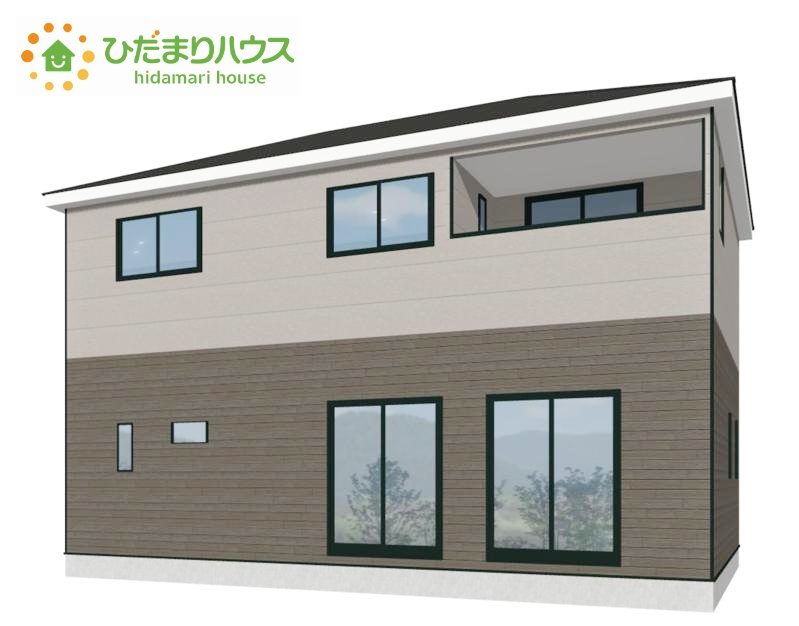 常陸太田市磯部町第3　新築戸建　2号棟の外観パース|スタイリッシュな外観です(^^)/