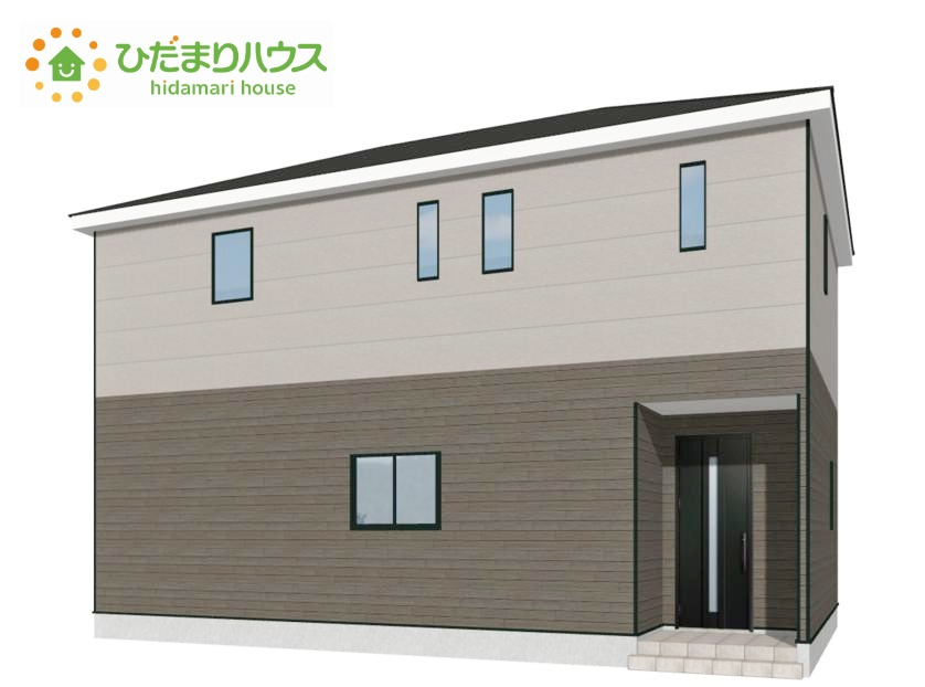 常陸太田市磯部町第3　新築戸建　2号棟の外観パース|耐震・制震の家！！大切なご家族を自然災害からお守りします！！