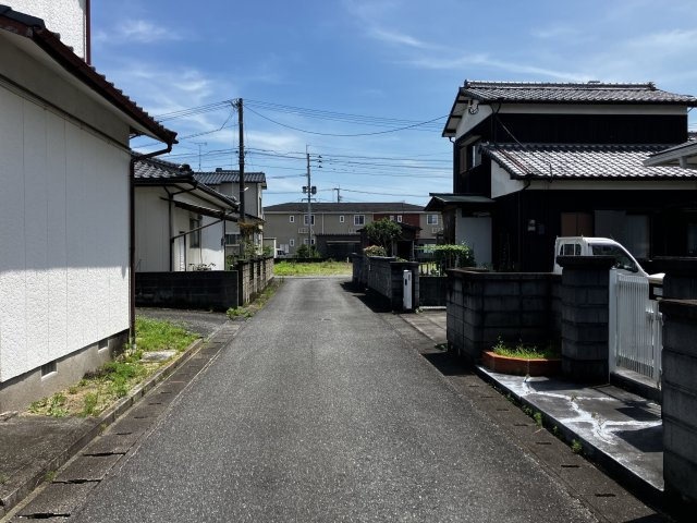 諸富町山領戸建ての前面道路含む現地写真|東側道路（北側より撮影）