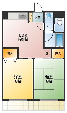 武蔵野市境南町２丁目の賃貸マンションの間取り
