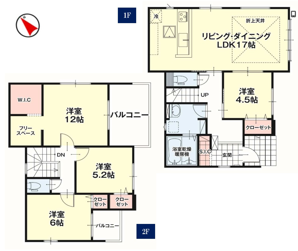 リガーレ宇都宮市石井町7期の間取り|全室南向きで陽当たりの良い間取りです