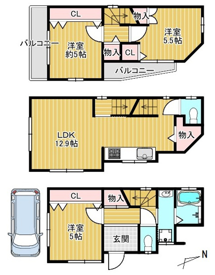 【間取り】 | ■□錦町　一戸建て□■