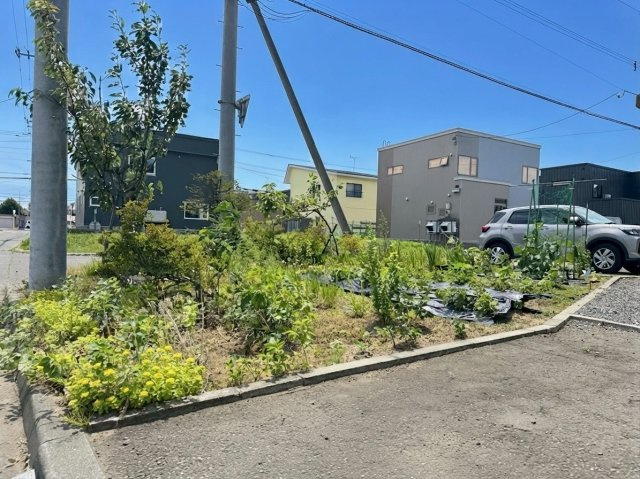 花川北６条３丁目戸建の庭|東側の広々とした庭（家庭菜園スペース）