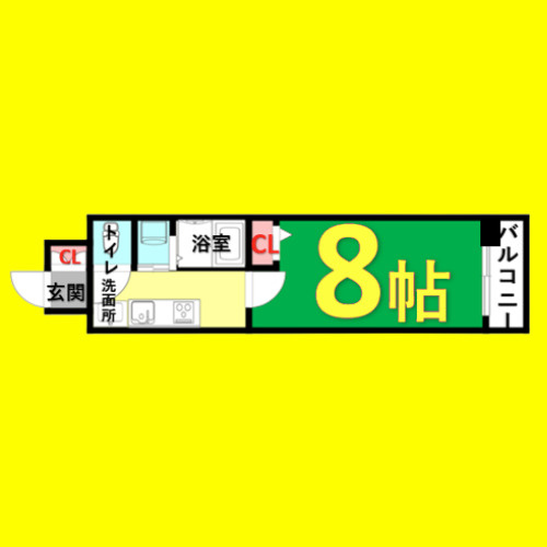 ArtizA上前津　名古屋市賃貸　仲介手数料無料の間取り