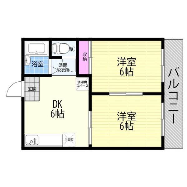 ドミール厨子奥Aの間取り