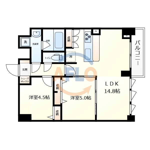 スプランディッド上本町WEST　生魂小学校区の間取り|スプランディッド上本町WEST　間取り