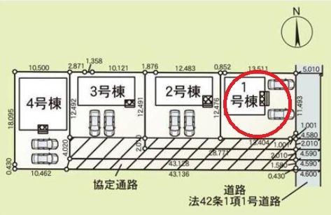 クレイドルガーデン高崎市吉井町下長根第3の区画図