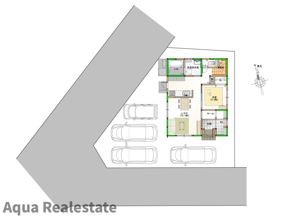オール電化デザイナーズハウス住吉建売⑮の区画図