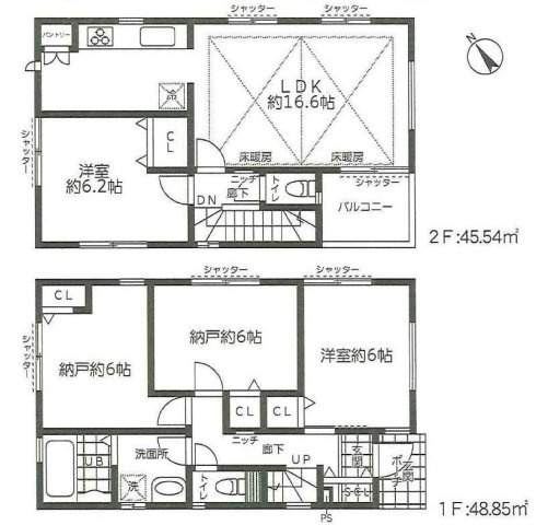 【横浜市保土ケ谷区釜台町37-18全4棟新築戸建て】★仲介手数料無料★の間取り