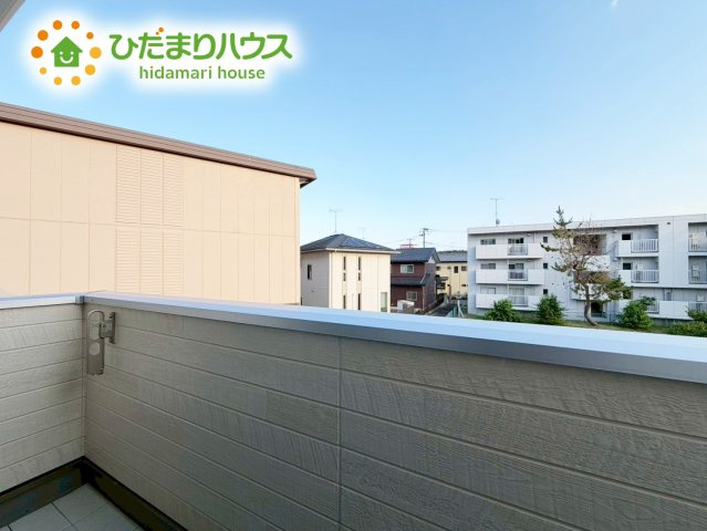 いわき市内郷御台境町新町前　建売住宅のバルコニー|あたたかな光が差し込む、南向きのバルコニー(#^^#)