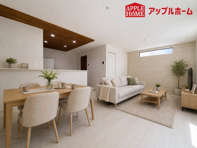 さいたま市栄和8期の居間・リビング|１日の長い時間を過ごす大切なリビングだから、広さ日当たりとことんこだわりましょう♪ぜひこの空間を実際にご体感ください！
※家具はCGです