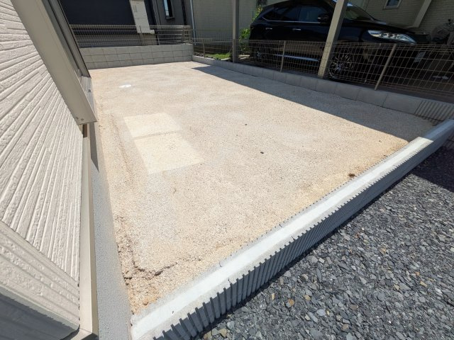 第1　常総市中妻町　新築戸建て　1号棟の庭|日当たりや広さを現地で体感してください。理想のガーデニングや家庭菜園を始めてみませんか。