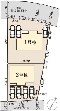 第1　常総市中妻町　新築戸建て　1号棟の区画図|区画図です♪