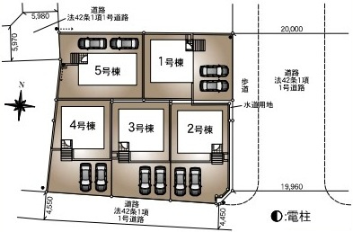 龍ケ崎市白羽　第11　新築戸建て　4号棟の区画図|区画図です♪