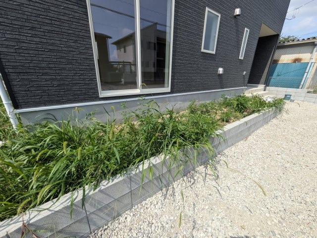 常総市水海道諏訪町　第3　新築戸建て　5号棟の庭|日当たりや広さを現地で体感してください。理想のガーデニングや家庭菜園を始めてみませんか。