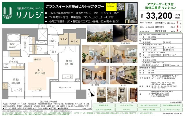 【その他】 | グランスイート麻布台ヒルトップタワー　仲介手数料無料＋100万円現金プレゼント中