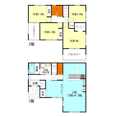 【間取り】 | テラシエ高崎市棟高町1期ー② | リビングゆったり21.5帖！
玄関には嬉しいシューズインクローク完備！