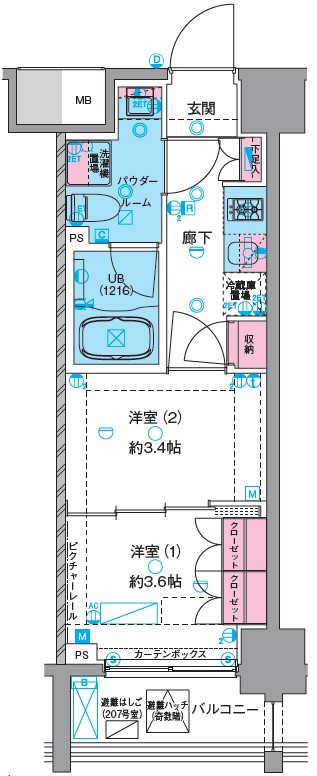 GENOVIA浅草Ⅵskygardenの間取り