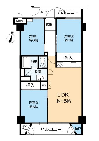 桃山台グランドマンションD弐棟の間取り