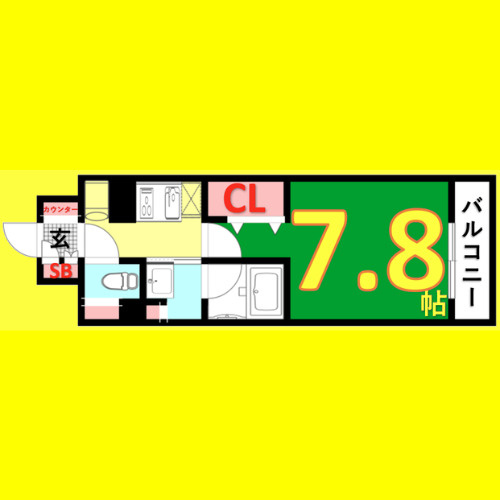 パークアクシス新栄　名古屋市賃貸　仲介手数料無料の間取り