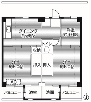 【間取り】 | ビレッジハウス江戸川台4号棟