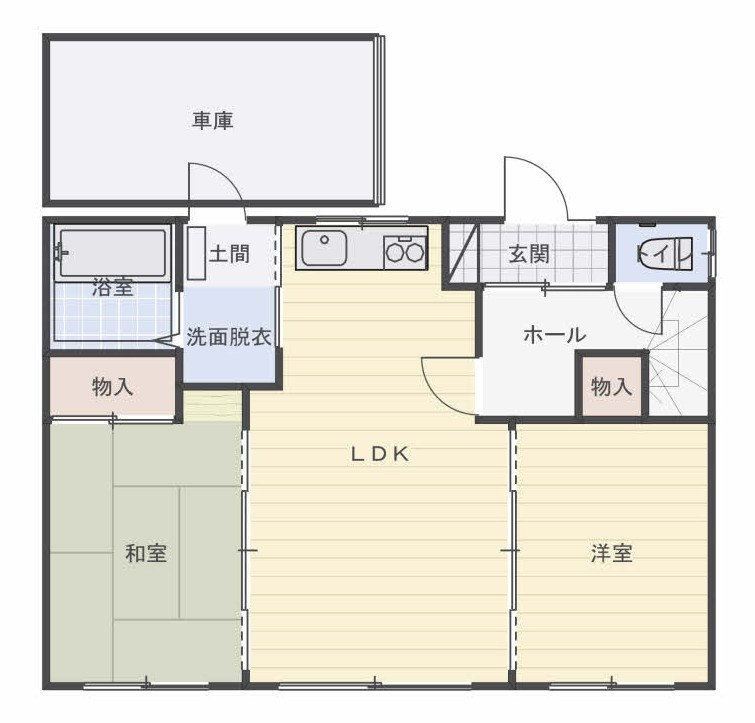 武佐３丁目　売家の間取り|LDK12帖・和室6帖・洋室6帖です