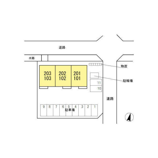 岐阜市北一色７丁目のアパートの駐車場