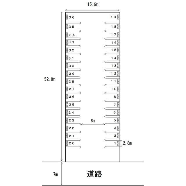 岐阜市南鶉７丁目の駐車場の駐車場|区画図
