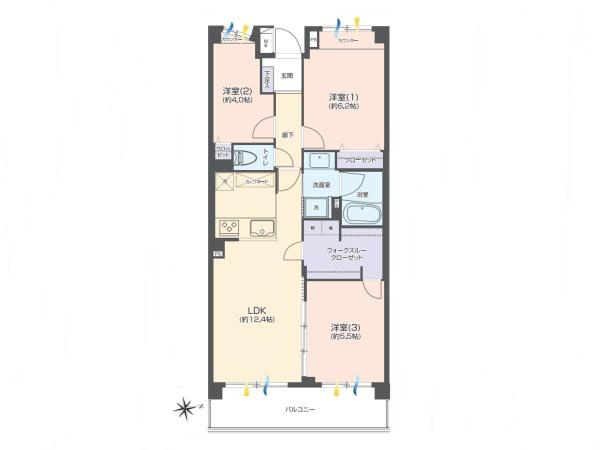 【間取り】 | 鷺沼北パーク・ホームズ２番館 | 空室（ご見学可能ですのでお気軽にお問合せ下さい）