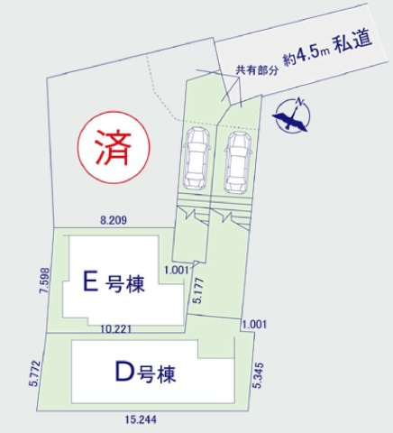 【横浜市中区西竹之丸96-58全2棟新築戸建て】★仲介手数料無料★（山元小学校・仲尾台中学校）の区画図