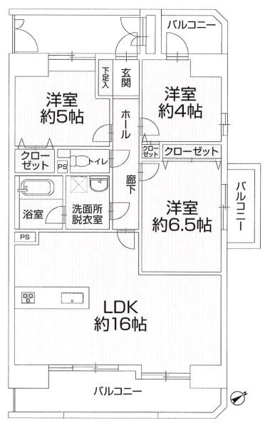 ライオンズマンション西岡崎の間取り|間取り図です