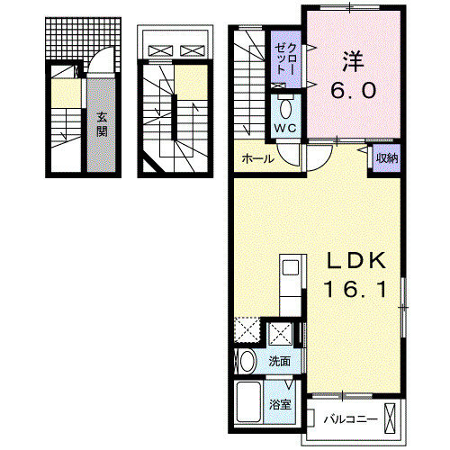 イースト　グレイス　Ａの間取り