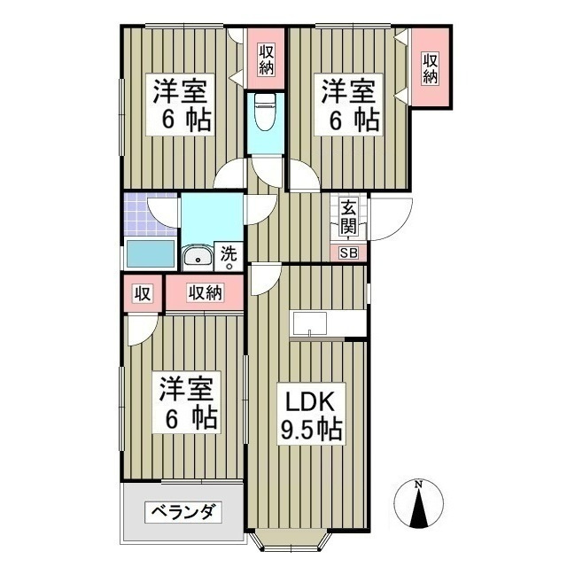 福島ハイツB-2の間取り