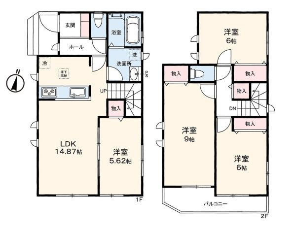 大和市福田５丁目の新築一戸建の間取り